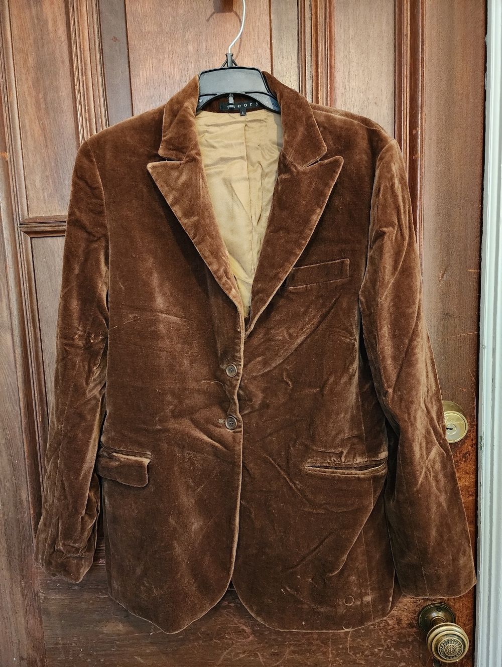 Theory Brown Velvet Blazer Lined Button Closure Women's  Size Large